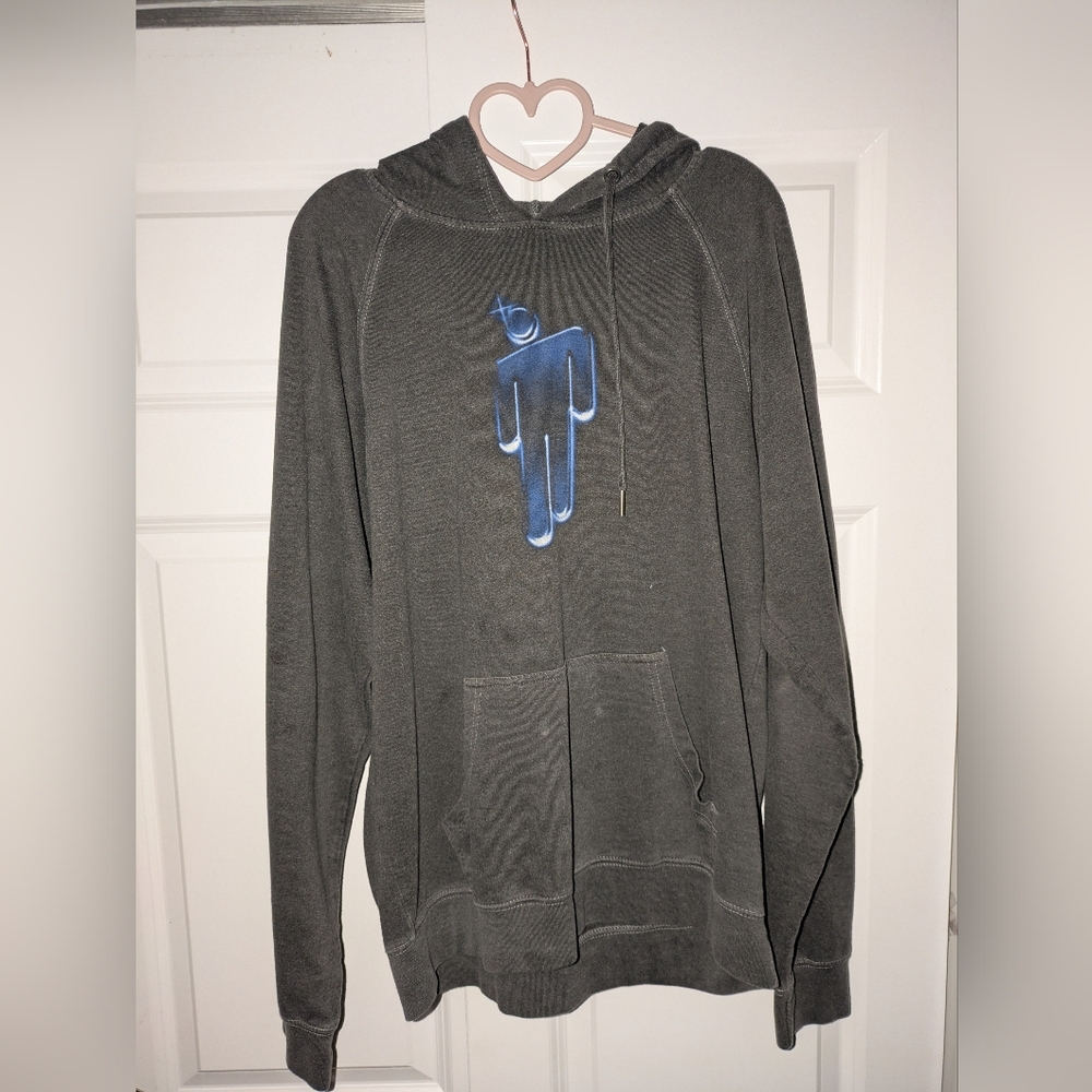 Billie Eilish Black Hoodie - Blue Blohsh Logo ( Official Merch Style ) Size: S